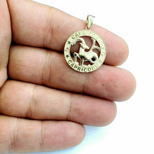 Load image into Gallery viewer, 10k yellow Gold round Capricorn Sea Goat zodiac Pendant charm fine jewelry 2.4g
