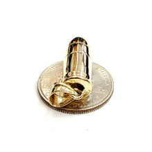 Load image into Gallery viewer, 14k yellow gold 3D bullet pendant charm military gift fine jewelry 9g
