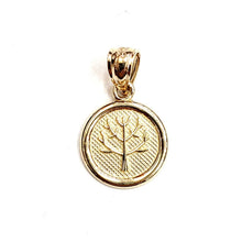 Load image into Gallery viewer, New 14k yellow Gold tiny round seven wishes Long Life Pendant charm jewelry 1.2g
