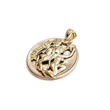 Load image into Gallery viewer, New 14k yellow Gold Gemini zodiac sign astrology Pendant charm fine jewelry 1.9g
