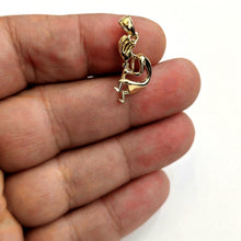Load image into Gallery viewer, 14k solid yellow Gold 3D Kokopelli Pendant Charm music gift fine jewelry 2.7g
