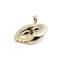 Load image into Gallery viewer, 14k yellow gold masquerade face mask drama theater act pendant fine jewelry 3.8g
