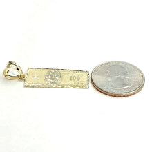 Load image into Gallery viewer, 10k yellow gold 100 dollar bill money lucky pendant charm fine jewelry 1.7g
