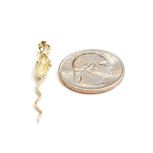 Load image into Gallery viewer, 14k yellow Gold long tail mouse rat Pendant animal charm gift fine jewelry 1.5g

