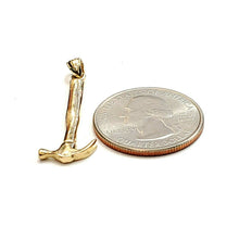 Load image into Gallery viewer, New 14k Yellow Gold 3D Hammer Pendant charm construction tool fine jewelry 2.2g
