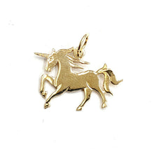 Load image into Gallery viewer, New 14k yellow gold unicorn full body pendant charm shiny gift fine jewelry 1g
