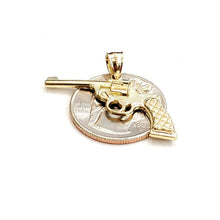 Load image into Gallery viewer, 14k yellow solid Gold handgun pistol gun Pendant charm fine gift jewelry 2.6g
