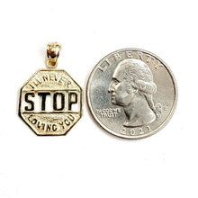 Load image into Gallery viewer, 14k yellow Gold I'll never stop loving you Pendant charm gift fine jewelry 1.6g
