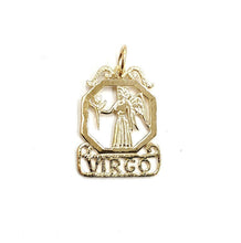 Load image into Gallery viewer, New 14k yellow Gold Virgo zodiac sign Pendant charm astrology fine jewelry 1.2g
