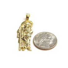 Load image into Gallery viewer, 10k yellow gold saint Jude San juda pendant charm fine religious jewelry 3.7g
