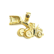 Load image into Gallery viewer, 14k yellow Gold  Bulldozer Loader truck car Pendant charm gift fine jewelry 2.9g
