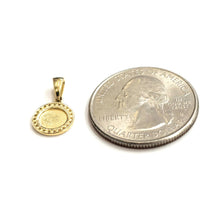 Load image into Gallery viewer, 14k yellow Gold Tiny shiny Round pendant charm Cubic Zirconia Gift jewelry 0.7g
