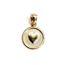 Load image into Gallery viewer, 14k yellow Gold tiny round seven wishes Love Pendant charm fine jewelry 1.2g
