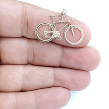 Load image into Gallery viewer, 14k yellow Gold bicycle bike Pendant charm sport biker gift fine jewelry 1.6g
