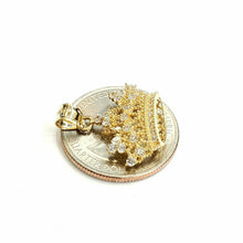 Load image into Gallery viewer, New 14k yellow gold crown pendant cubic zirconia fine gift jewelry for her 1.9g
