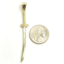 Load image into Gallery viewer, New 10k yellow Gold 3D solid sword Pendant charm Unisex gift fine jewelry 4.2g
