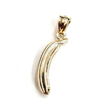 Load image into Gallery viewer, New 14k yellow gold 3D banana platano fruit pendant charm fine jewelry 3g
