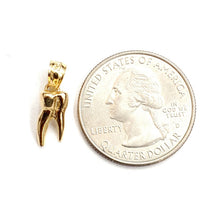 Load image into Gallery viewer, New 14k yellow Gold solid 3D tooth Pendant charm gift fine jewelry 1.6g
