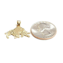 Load image into Gallery viewer, 14k yellow solid Gold taurus bull zodiac Pendant charm fine gift jewelry 1.5g

