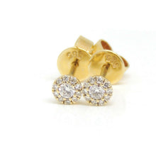 Load image into Gallery viewer, New 14k yellow Gold 0.13Ct Round Diamonds stud Earrings gift Push Back Fastening
