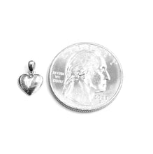 Load image into Gallery viewer, 14k White Gold Tiny shiny Heart pendant charm fine gift jewelry for women 0.5g
