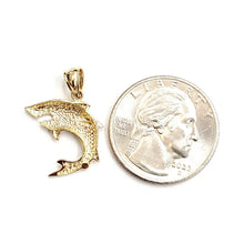 Load image into Gallery viewer, New 14k yellow Gold shark predator Pendant charm fine jewelry gift unisex 1.4g
