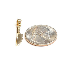 Load image into Gallery viewer, 14k yellow Gold solid 3D kitchen utensil knife Pendant charm fine jewelry 1.1g
