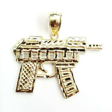 Load image into Gallery viewer, 10k yellow solid Gold automatic machine gun Pendant charm fine gift jewelry 9.5g
