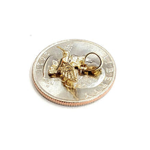 Load image into Gallery viewer, 14k yellow Gold Tiny Solid 3D Hummingbird Pendant charm fine gift jewelry 1g
