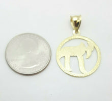 Load image into Gallery viewer, New 10k yellow gold round chai Jewish kabbalah god pendant 0.95" religious 2.4g
