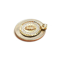 Load image into Gallery viewer, New 14k tri color gold round virgin Mary Guadalupe pendant charm gift 0.66" 1.7g
