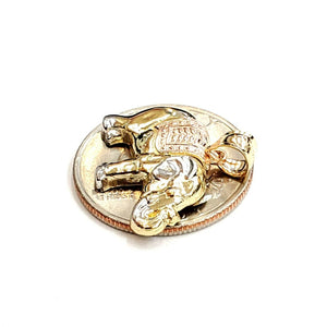 14k multi tone Gold elephant Pendant charm unisex good luck fine jewelry 2.2g