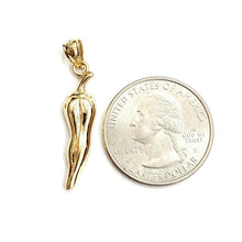 Load image into Gallery viewer, New 14k yellow gold Chili Pepper pendant charm gift fine jewelry 1.7g
