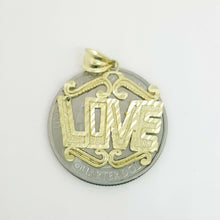 Load image into Gallery viewer, New 10k yellow Gold women love Pendant charm gift fine jewelry diamond cut 1.7g
