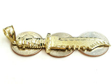 Load image into Gallery viewer, New 10k yellow Gold dagger knife Pendant charm fine gift jewelry for men 4.9g
