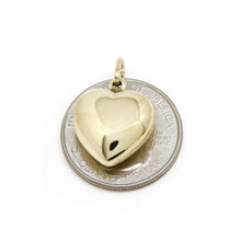 Load image into Gallery viewer, 14k yellow Gold shiny 3D Heart pendant charm fine gift jewelry for women 2.1g
