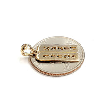 Load image into Gallery viewer, 14k yellow gold tablets of law ten commandments Jewish Israel torah pendant 1.5g
