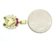 Load image into Gallery viewer, 14k yellow Gold horseshoe Pendant cubic zirconia lucky gift fine jewelry 2.2g
