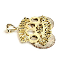 Load image into Gallery viewer, New 10k yellow Gold SNITCHES GET STITCHES word Pendant diamond cut jewelry 10.2g
