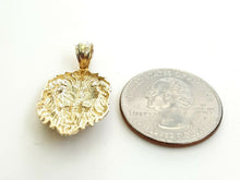 Load image into Gallery viewer, 14k yellow solid Gold lion Leo head face Pendant charm fine gift jewelry 2.7g
