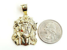 Load image into Gallery viewer, 10k yellow gold jesus face head pendant charm fine religious gift jewelry 6.2g
