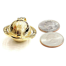 Load image into Gallery viewer, New 10k yellow gold 3D Spinning round globe planet earth world map pendant 15.8g
