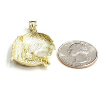 Load image into Gallery viewer, New 10k solid yellow Gold Chief face head Pendant diamond cut fine jewelry 4g
