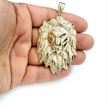 Load image into Gallery viewer, New 10k yellow solid Gold lion head face zodiac Pendant charm fine jewelry 17.3g
