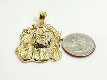 Load image into Gallery viewer, 10k yellow gold jesus face head pendant charm fine religious gift jewelry 8.2g
