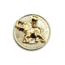 Load image into Gallery viewer, 14k yellow Gold elephant Pendant charm unisex fine gift good luck jewelry 1.3g
