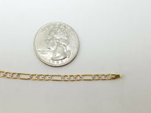 Load image into Gallery viewer, 14K two-tone Gold hollow Figaro Link Chain fine jewelry unisex 3.4mm  16" 3.7g

