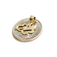 Load image into Gallery viewer, 14k yellow gold Tiny cloud lightning bolt pendant charm gift fine jewelry 0.8g
