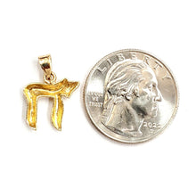 Load image into Gallery viewer, 14k yellow gold tiny chai Hay Jewish kabbalah pendant charm fine jewelry 1.3g
