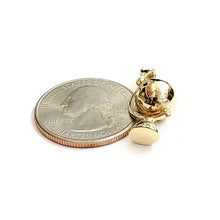 Load image into Gallery viewer, New 14k yellow gold 3D SPINNING round globe planet earth world map pendant 1.5g
